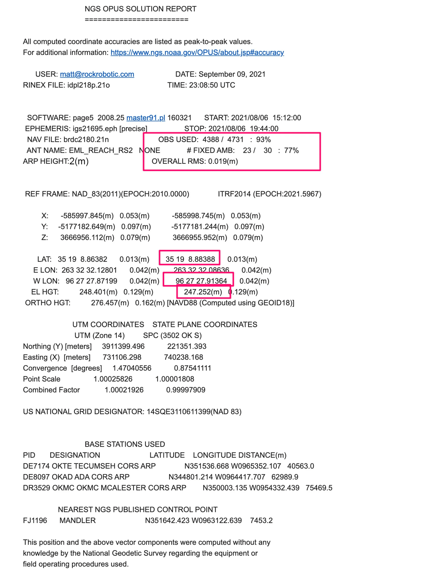 Using OPUS to compute a precise point with the EMLID Reach RS2